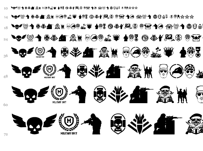 Special Forces font waterfall